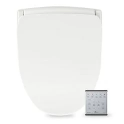 BioBidet Slim Elongated Bidet Toilet Seat with Self-Cleaning Nozzle, Nightlight, Fusion Warm Water Technology and Wireless Remote
