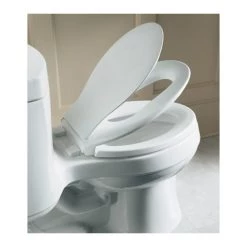 Kohler Transitions Elongated Closed-Front Toilet Seat with Integrated Child Seat, Quiet-Close Technology, Quick-Attach Hinges, and Grip-Tight Bumpers