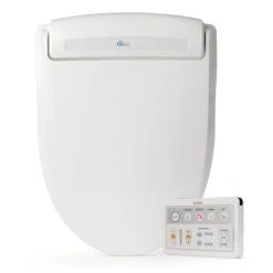 BioBidet Supreme Round Bidet Toilet Seat with Adjustable Warm Water, Self Cleaning Nozzles, Power Save Mode and Wireless Remote
