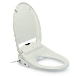 Brondell Swash Elongated Bidet Seat with Wireless Remote, Warm Air Dryer and Nightlight Technology -Toilet Seats Shop brondell s1400 e side view 4