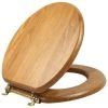 Design House Round Wooden Toilet Seat with Closed Front and Metal Hinges -Toilet Seats Shop design house 561241 1852839
