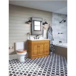 Design House Round Wooden Toilet Seat with Closed Front and Metal Hinges -Toilet Seats Shop design house 561241 alternate image 2487