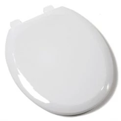 Jones Stephens Round Closed-Front Toilet Seat with Soft Close Slow-Close Adjustable QuicKlean® Hinge