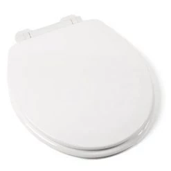 Jones Stephens Round Closed-Front Toilet Seat with Soft Close Slow-Close Adjustable QuicKlean® Hinge