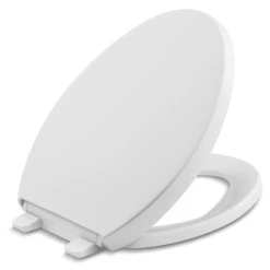 Kohler Reveal Elongated Closed-Front Toilet Seat with Grip Tight Bumpers, Quiet-Close Seat, and Quick-Attach Hinges