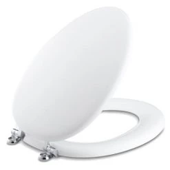 Kohler Kathryn Elongated Closed-Front Toilet Seat with Polished Chrome Hinges