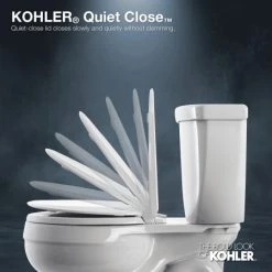 Kohler Reveal Round Closed-Front Toilet Seat with Grip Tight Bumpers, Quiet-Close Seat, and Quick-Attach Hinges -Toilet Seats Shop kohler k 4009 alternate image 11