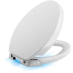 Kohler Purefresh Elongated Closed Front Toilet Seat with Purefresh Air Filtering, Night Light, and Quiet-Close Technology