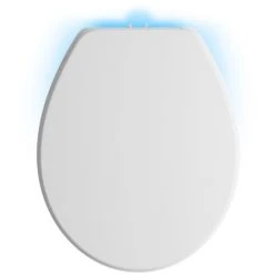 Kohler Purefresh Round Closed Front Toilet Seat with Purefresh Air Filtering, Night Light, and Quiet-Close Technology -Toilet Seats Shop kohler k 5589 k 5589 0 white top view with night light on 36