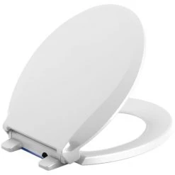 Kohler Cachet Round Closed Front Toilet Seat with Nightlight, Quiet-Close, and Grip-Tight -Toilet Seats Shop kohler k 75758 seat with night light off 2