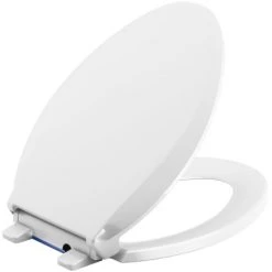 Kohler Cachet Elongated Closed Front Toilet Seat with Nightlight, Quiet-Close, and Grip-Tight -Toilet Seats Shop kohler k 75796 seat with night light off 27