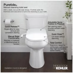 Kohler Puretide Round Bidet Toilet Seat with Quiet-Close, Quick-Release, and Quick-Attach 13 Kohler Puretide Round Bidet Toilet Seat with Quiet-Close, Quick-Release, and Quick-Attach -Toilet Seats Shop kohler k 76923 alternate view 81