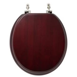 Signature Hardware Luxury Toilet Seat - Mahogany Standard Hinges - Round Bowl