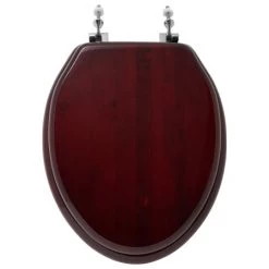 Signature Hardware Luxury Mahogany Oak Elongated Closed-Front Toilet Seat
