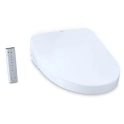 TOTO Washlet+ S550E Elongated Bidet Seat with Heated Seat, Auto Open/Close, Warm Air Dryer, Remote, eWater+, PREMIST, and Auto Flush toilet compatible